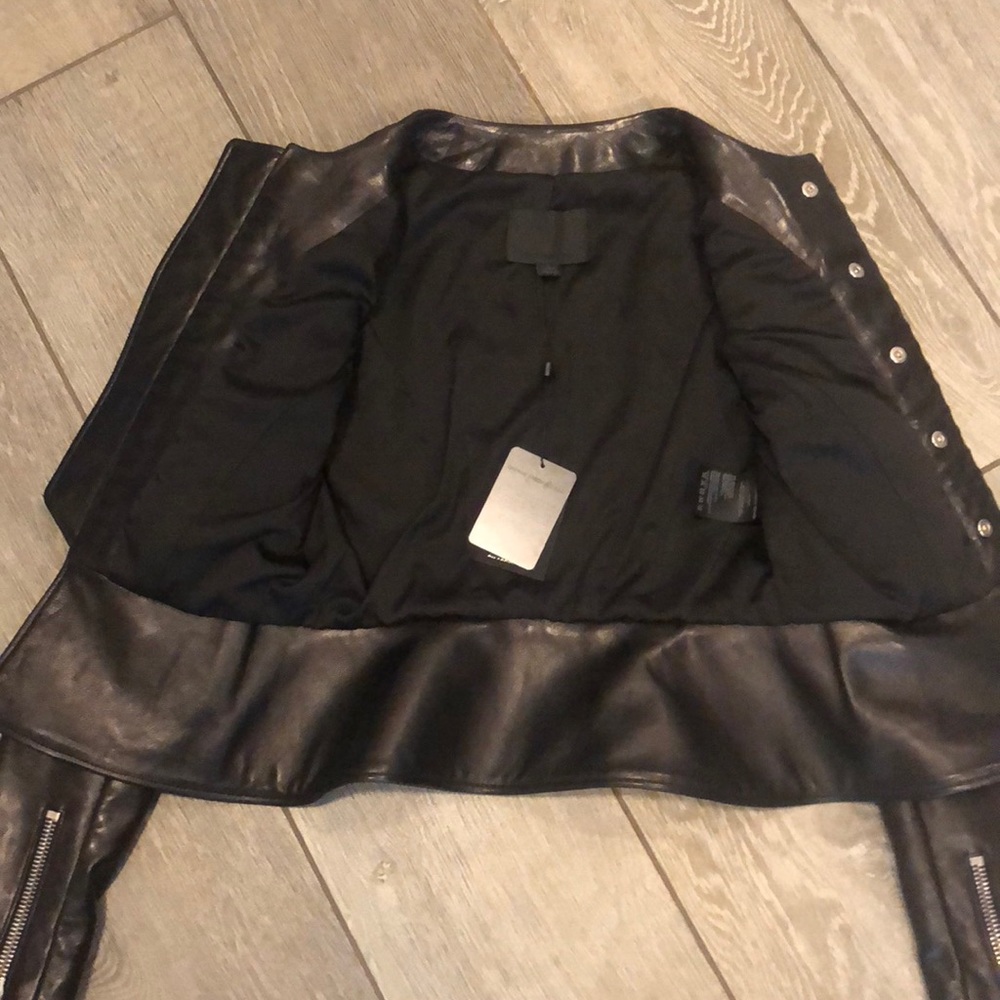 NWT Alexander Wang leather Paneled biker jacket - Picture 6 of 12